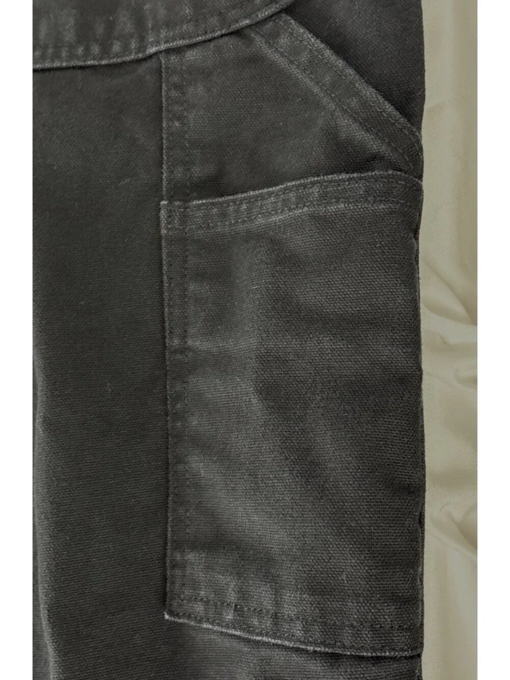VTG Carhartt B11 Loose Fit Black Washed Duck Canvas Carpenter Work Pants 44x34